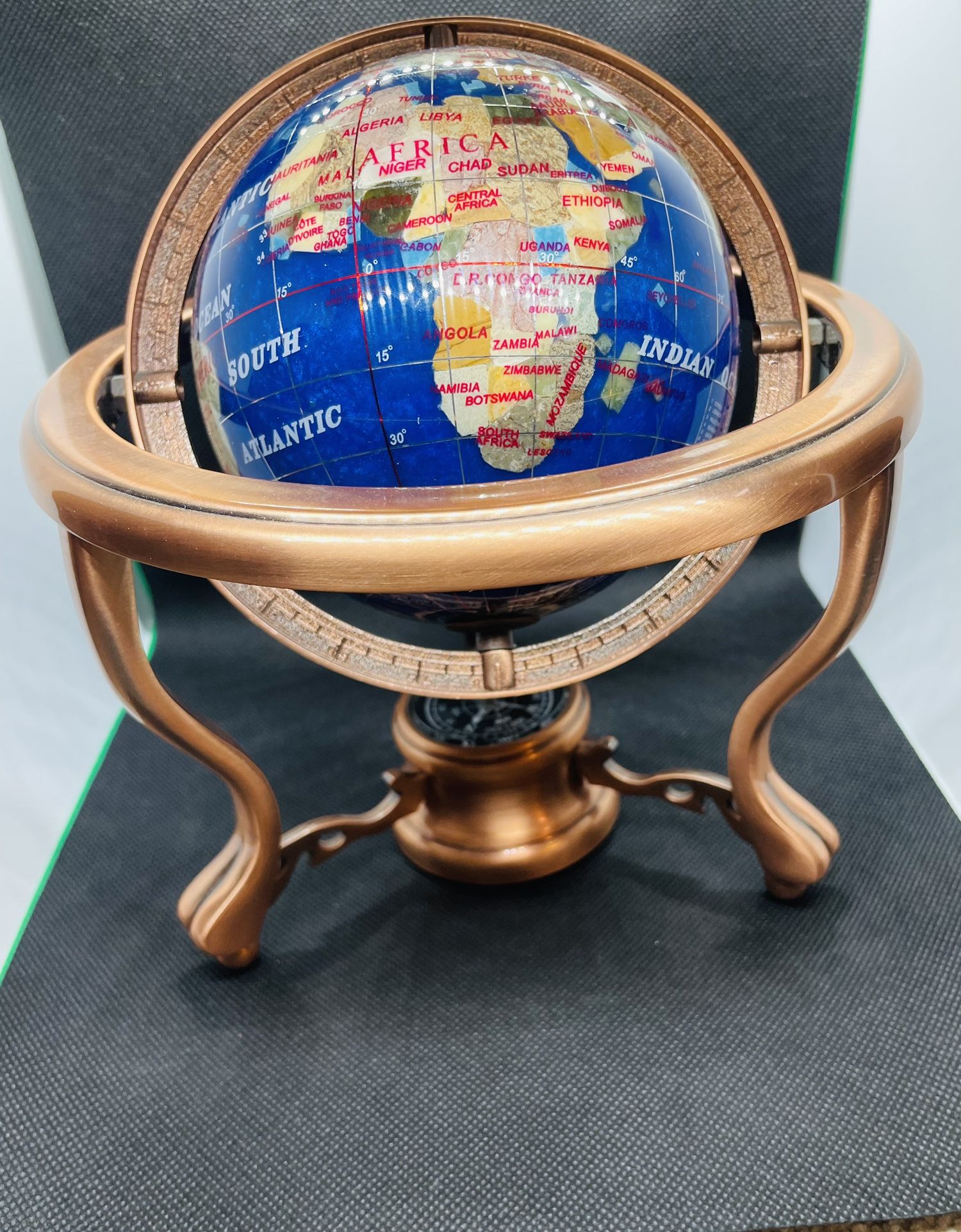 Beautiful Kalifano Gemstone/copper Globe