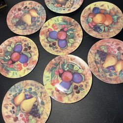 Email De Limoges Godinger Vintage 1970 To 1990 8 Still Life Salad Plates Signed