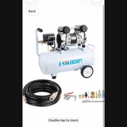 Quiet Oil-Free Air Compressor, 68 dB, 2.8 CFM @ 90 PSI, 5 Gallon Air Tank Electric Steel Tank Compressor for Woodworking, Nailing, Garage, Car Inflati