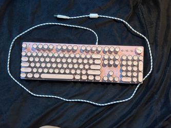 Pink Light up Type Writer Keyboard