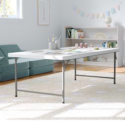 White Plastic Folding Table 