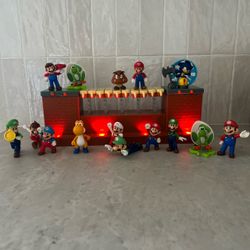 Nintendo Super Mario Figures with Deluxe Bowser Battle Playset with Sonic The Hedgehog