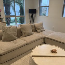 FREE Armless 3-piece Modular Sofa + Ottoman + Down Pillows