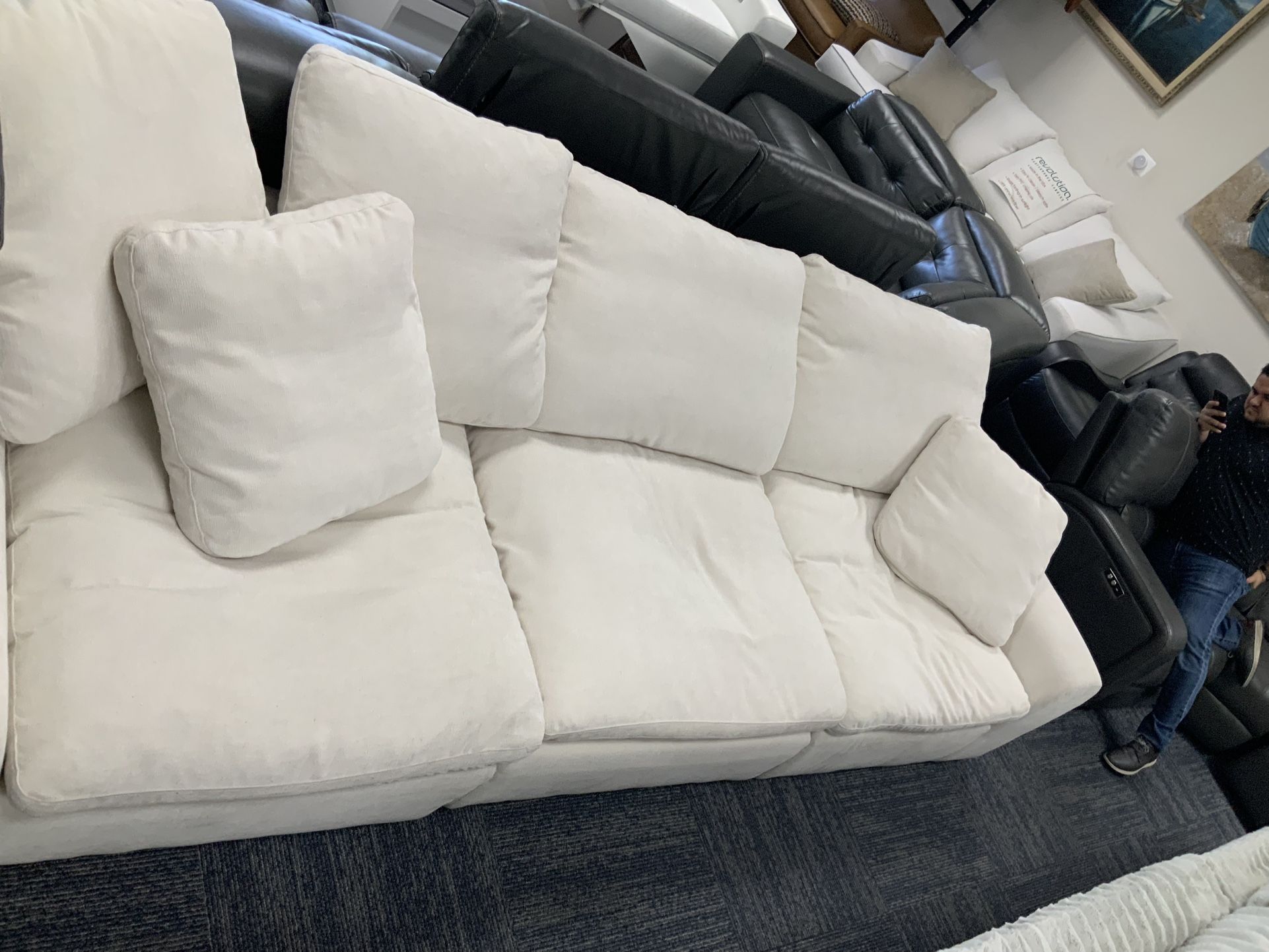 Microfiber White Sofa