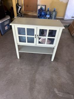 Charming Vintage Style Cabinet with Glass Doors