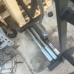 weights, bench, weights holder, bar and safety bar