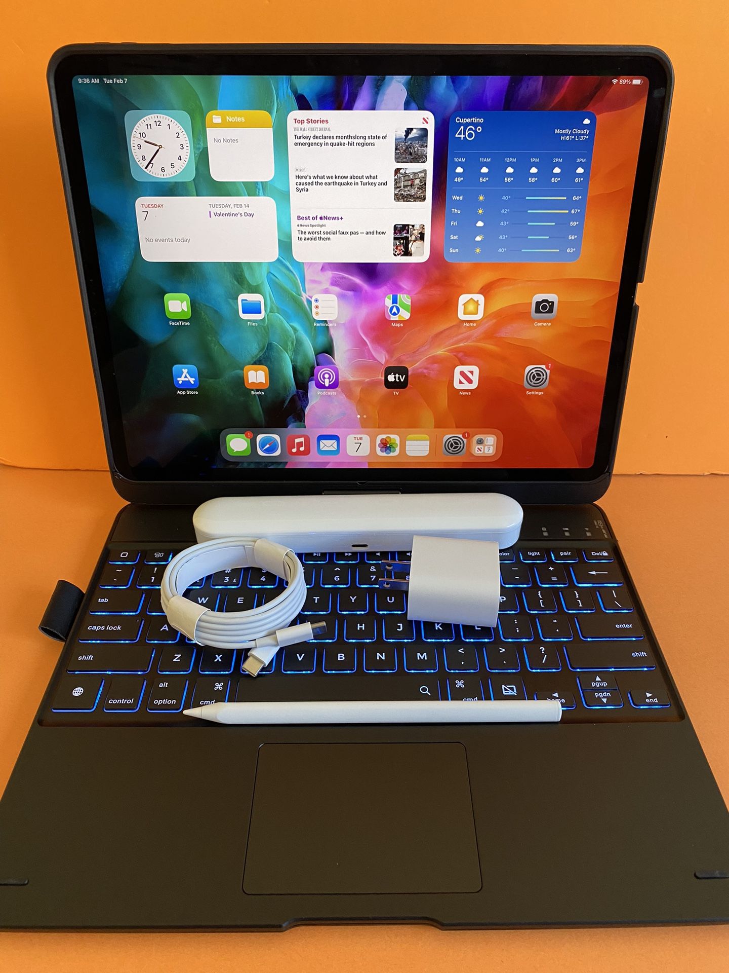 256GB Apple IPad Pro 12.9” 4th Generation (2020 Model/ Face ID/Liquid Retina ) with pen, keyboard & Accessories(Apple pencil supported),All Products : American Fashion Style Bags On Sale