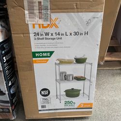 3-Tier Steel Wire Shelving Unit in Chrome (24 in. W x 30 in. H x 14 in. D)