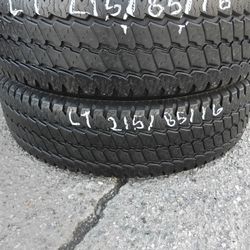 Pair Of LT 215/85/R16 Bridgestone With 80% Of Thread Or Life