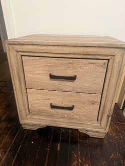2-Drawer Wood Nightstand Bedside Table