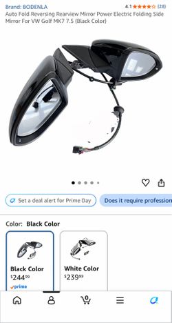Power folding, heated door mirrors with upgraded sequential turn signals for VW GTI MK7-MK7.5