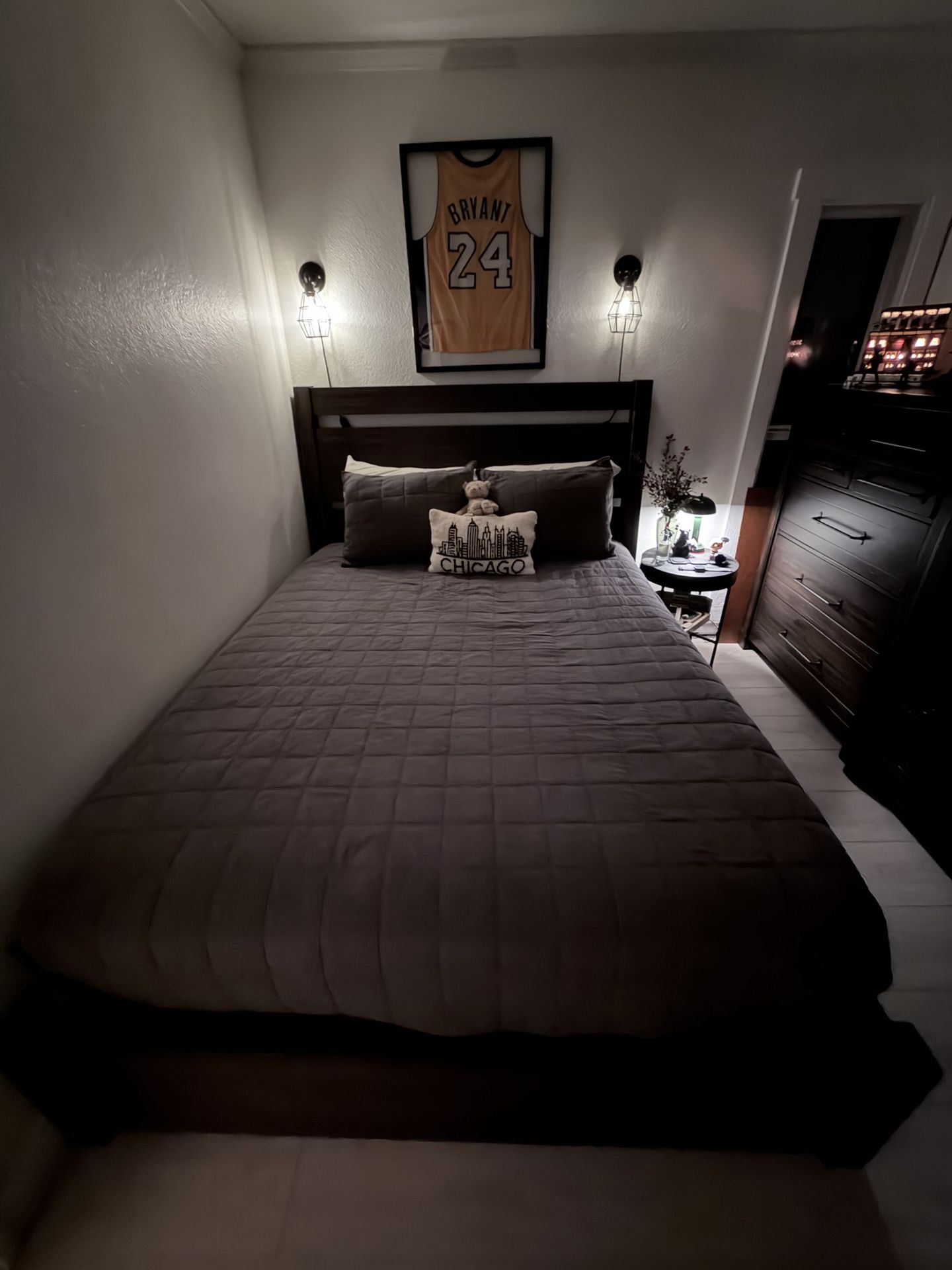 Queen Bed Frame + Mattress & Box Spring + Solid Wood Dresser – Like New – $1,200 OBO