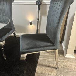 Black And Silver Dining Room Set