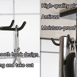 4pcs 360 °Rotation Utility Hooks,Under Cabinet Kitchen Hooks,Storage Shelf rv Must Haves,Nail Free Adhesive Kitchen Utensils Hanging Hooks for Kitchen