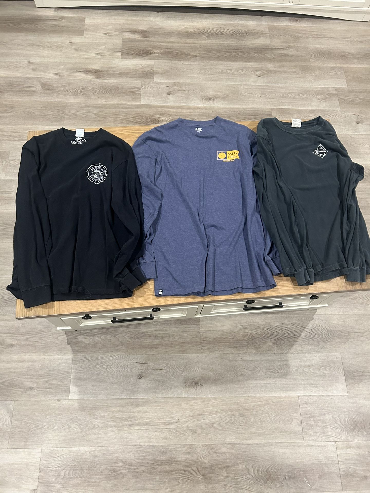 Men’s Long Sleeve Shirt Bundle – Size Large (3 Shirts)