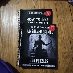 Set Of 2 Crime Brain Games Puzzle Book
