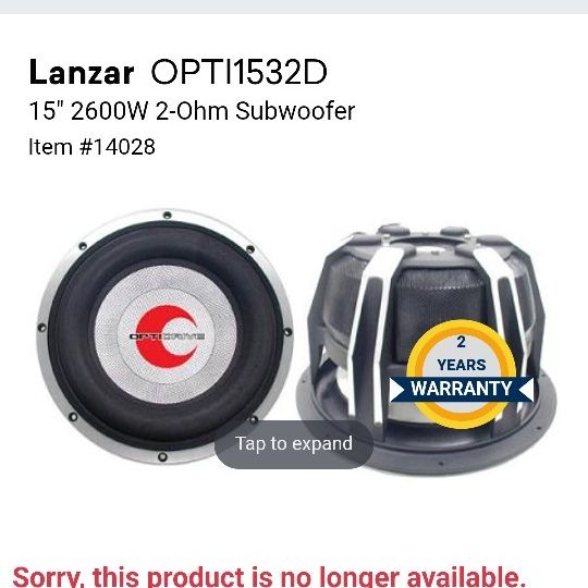 Lanzar Optidrive 15 Inch Subwoofer Subwoofer Car Buy Lanzar 15in