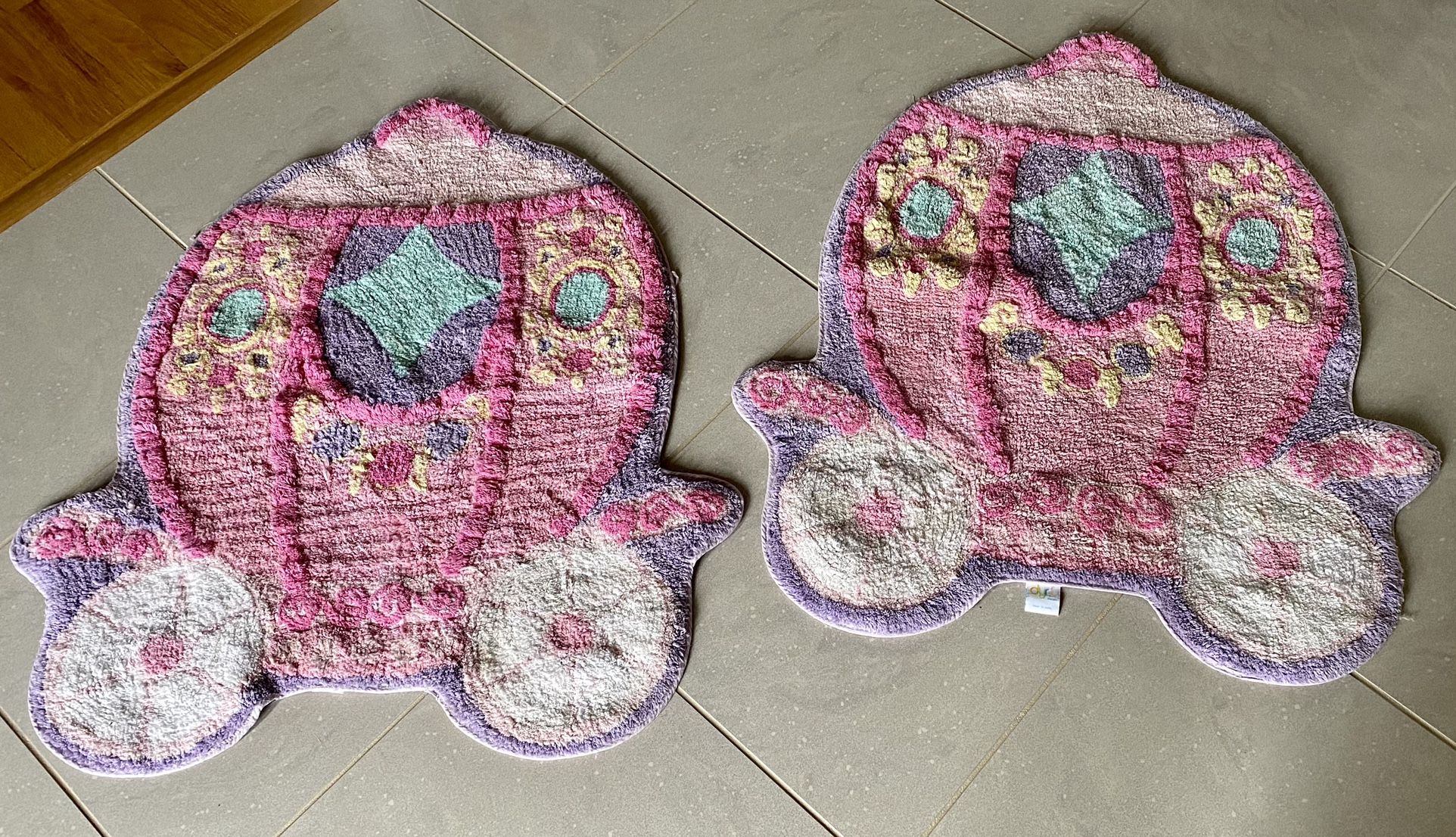 2 Disney Princess Horse Carriage Rug Mats Carpet