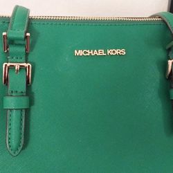 Michael Kors Leather Tote Bag (Racing Green)