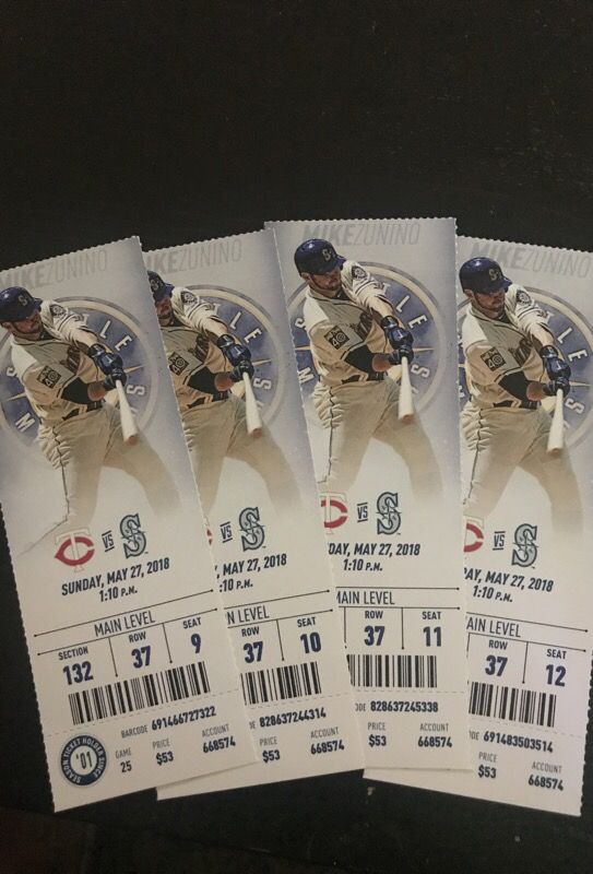 4 tickets behind home plate. $30 each OBO