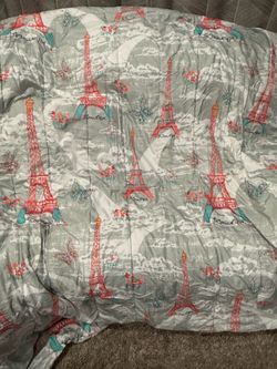 Twin comforter with 2 pillow cases reversible