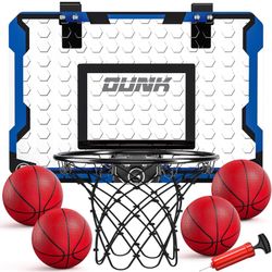 TEMI Indoor Basketball Hoop for Kids, Mini Basketball Hoop with 4 Balls, Door Room Basketball Hoop, Basketball Toys for Boys Girls Age 3 4 5 6 7 8 9 1