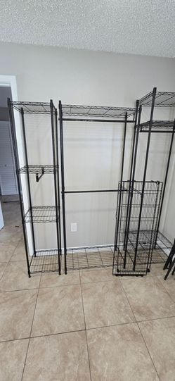 ​Clóset / Organizador de Metal Negro Adjustable – Multiusos y Gran Capacidad