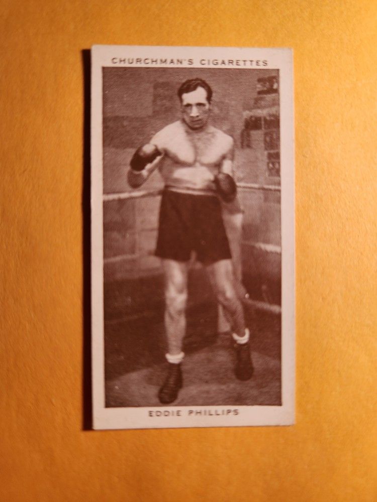 EX-NM Vintage 1938 Churchman's Cigarettes Eddie Phillips Boxing Tobacco Card #33