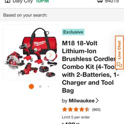 Milwaukee M18 Brushless Tool Set