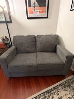 Living Spaces - Mathers Slate Grey Fabric 2 Piece Sofa & Loveseat Set