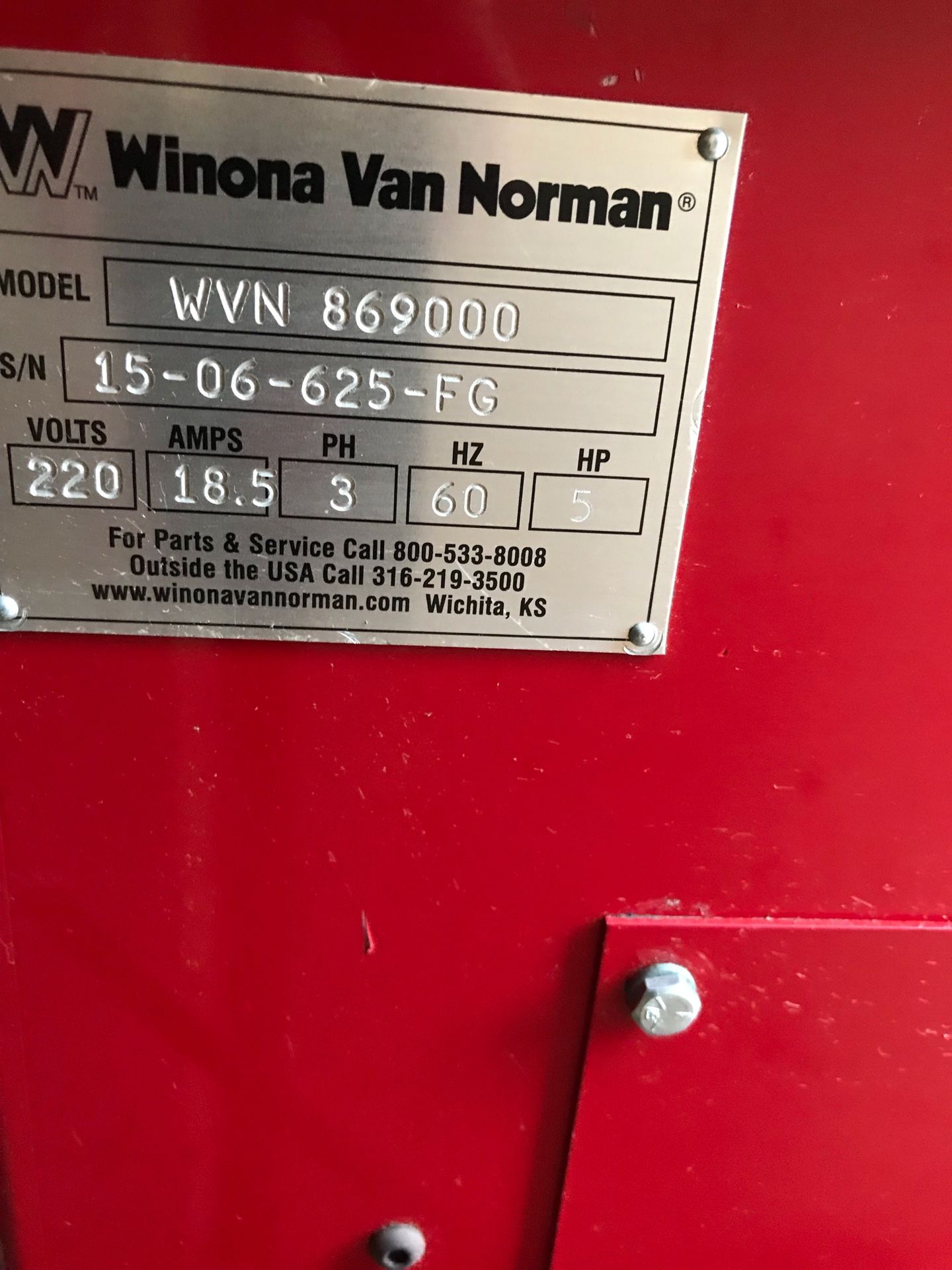 WINONA VAN NORMAN FLYWHEEL RESURFACING MACHINE for Sale in Ontario