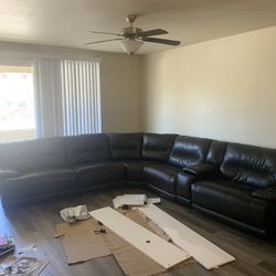 Ashley Leather Reclining Sectional