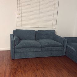 Set Of 2 Turquoise Sofas Untouched 