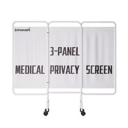 3- Panel Medical Privacy Screen-On Wheels-Room Divider