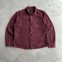 2000s Corduroy Button Up Long Sleeve Shirt - L