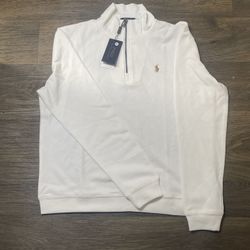 Polo Quarter Zip White XL