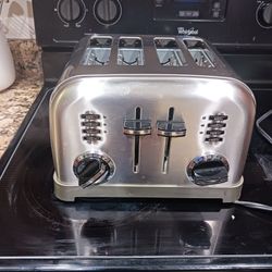 DUAL TOASTER BRAND IS CUISINEART STAINLESS STEEL $40 PAID BOUT DOUBLE WORKS NO ISSUES MUST PICK UP BROADWAY AND APACHE BUCKEYE AZ CHECK OUT MY PAGE AL