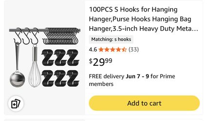 S Hooks for Hanging Hanger,Purse Hooks Hanging Bag Hanger