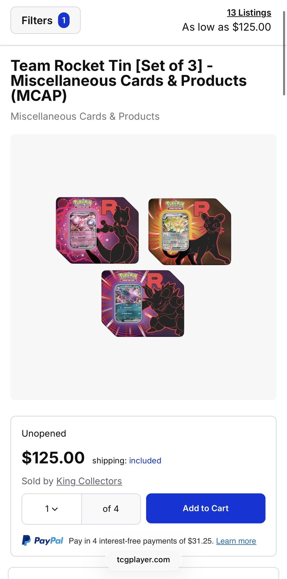 Pokemon Team Rocket Tins Case