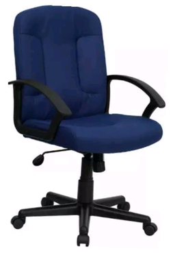 Flash Furniture Mid-Back Navy Fabric Executive Swivel Chair with Nylon Arms