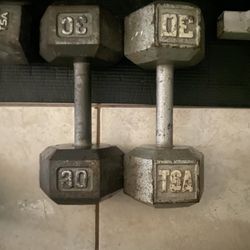 Pair Of 30 Lbs Dumbbells