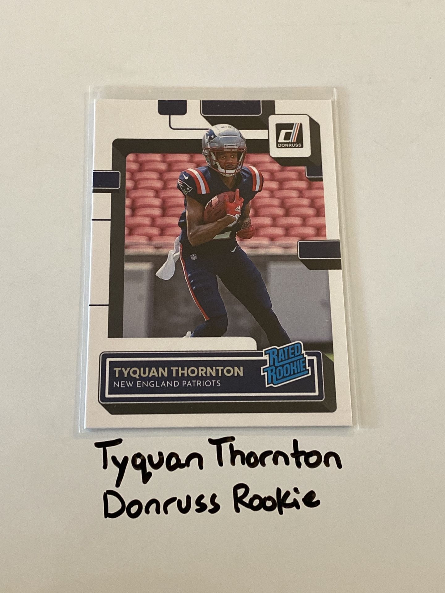 Tyquan Thornton New England Patriots WR Donruss Rated Rookie Card. 