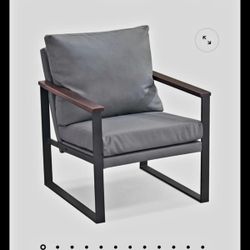 MCombo  Leather Seat Leather Chair with Cushions And Metal Frame