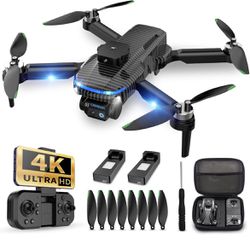 4K FPV Mini Drone, Foldable, Carrying Case 90° Adjustable Lens, One Key Take Off/Land, Brushless Motor, Follow Me,Obstacle Avoidance, Hovering Protect