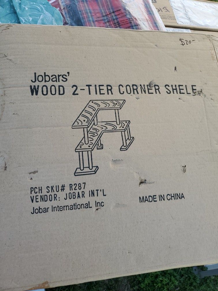 Jobars Wood, 2 Tier Corner Shelf, In Original Box