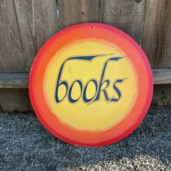 Vintage Handpainted Book Sign