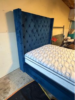 Queen Size Headboard W/Mattress And Boxspring