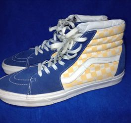 Men's Size 12 Vans Sk8 Hi Blue Yellow