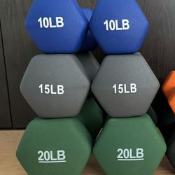 (Sale  pending) Hex Dumbbell Pairs- 10lbs, 15lbs, 20lbs