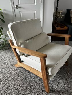 Mid-Century Modern Wood Frame Accent Chair